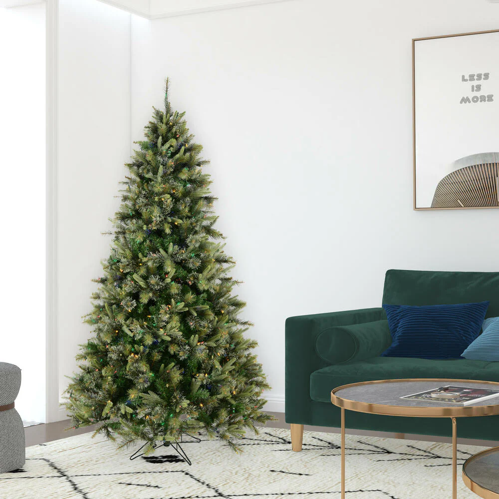 Vickerman 7.5' Cashmere Pine Artificial Christmas Tree Multi-Colored Dura-Lit® LED Lights - Cheap-Us