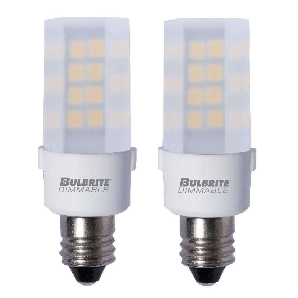 BULBRITE LED T4 CANDELABRA SCREW (E12) 4.5W DIMMABLE LIGHT BULB 2700K/WARM WHITE 35W INCANDESCENT EQUIVALENT 2PK (770596) - Cheap-Us