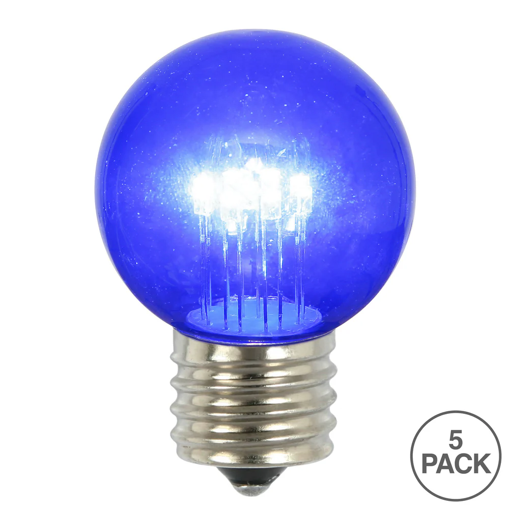 Vickerman Blue Glass G50 Transparent LED Replacement Bulb, 10 Pack - Cheap-Us