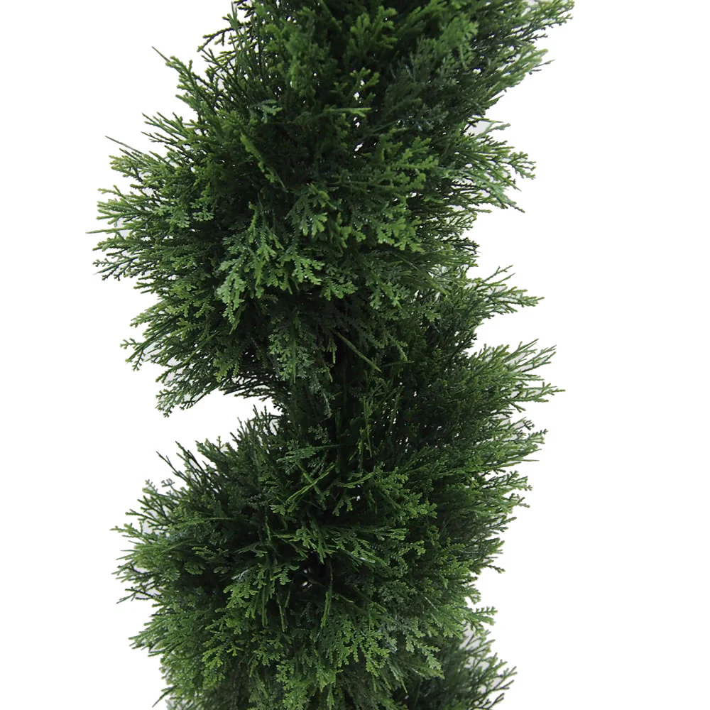 Vickerman 4' Artificial Potted Green Cedar Spiral Tree. - Cheap-Us