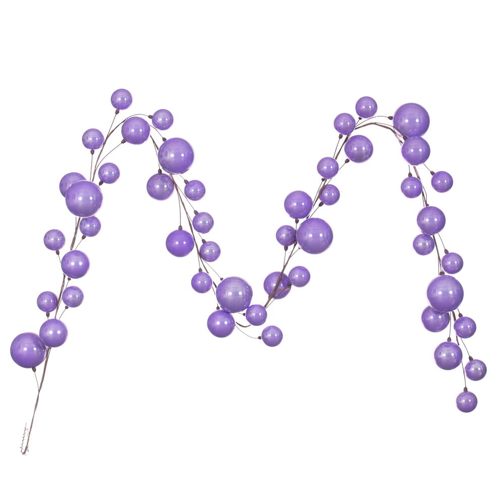 Vickerman 10' Lavender Pearl Branch Ball Wire Garland. - Cheap-Us