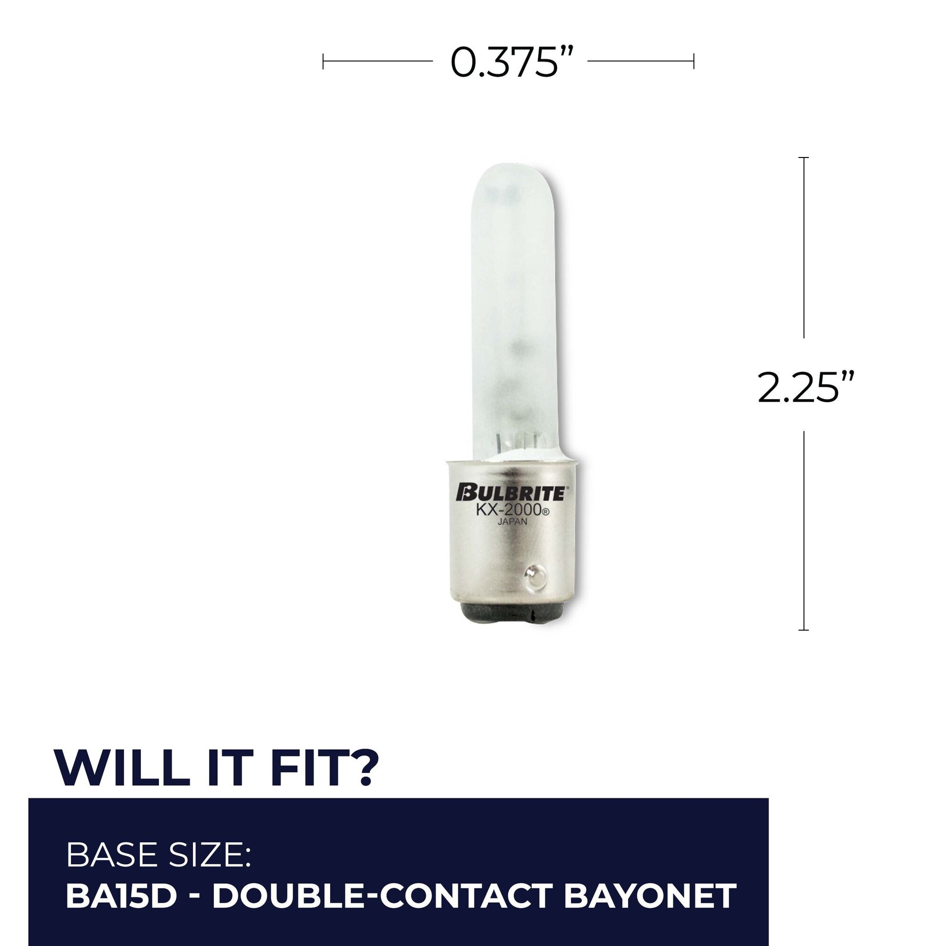 BULBRITE KRYPTON/XENON T3 DOUBLE-CONTACT BAYONET (BA15d) 60W DIMMABLE LIGHT BULB 2700K/WARM WHITE 2PK (473261) - Cheap-Us