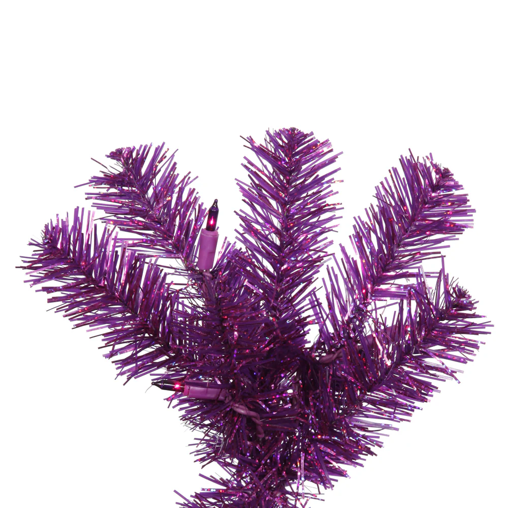 Vickerman 3' Purple Pencil Artificial Christmas Tree Purple Dura-lit LED Lights. - Cheap-Us
