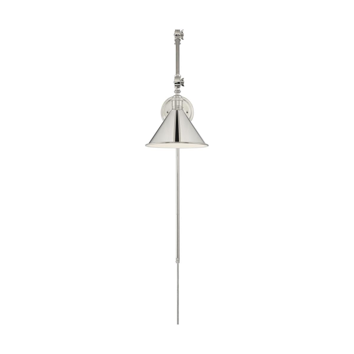 60-7362 DELANCEY SWING ARM FIXTURE Delancey Swing Arm Lamp; Polished Nickel with Switch - Cheap-Us