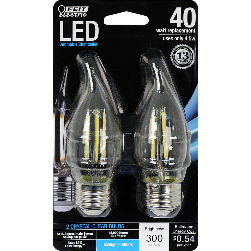 300 Lumen 5000K Dimmable Flame Tip LED - Cheap-Us