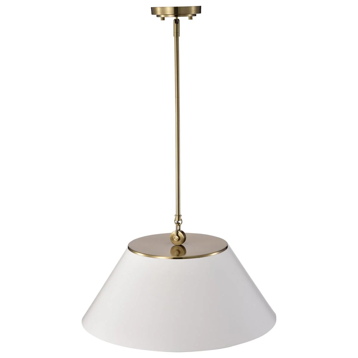 60-7415 DOVER 3 LIGHT LARGE PENDANT Dover; 3 Light; Large Pendant; White with Vintage Brass - Cheap-Us