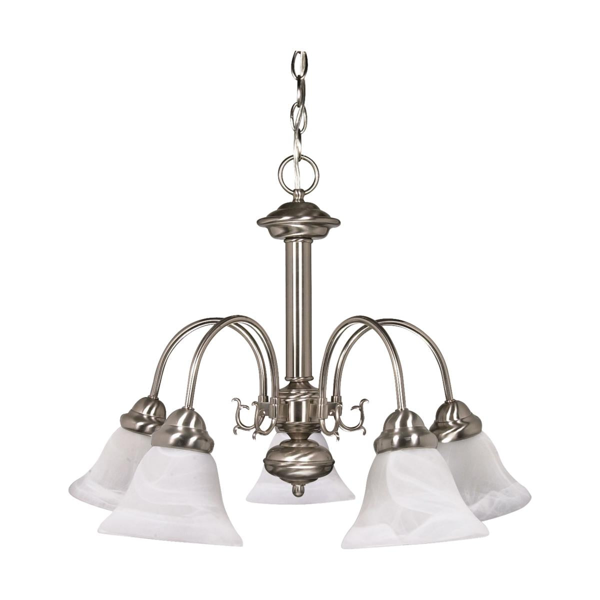Satco Nuvo Ballerina Chandelier 3-5 Light With Champagne Linen/Frosted White Glass - Cheap-Us
