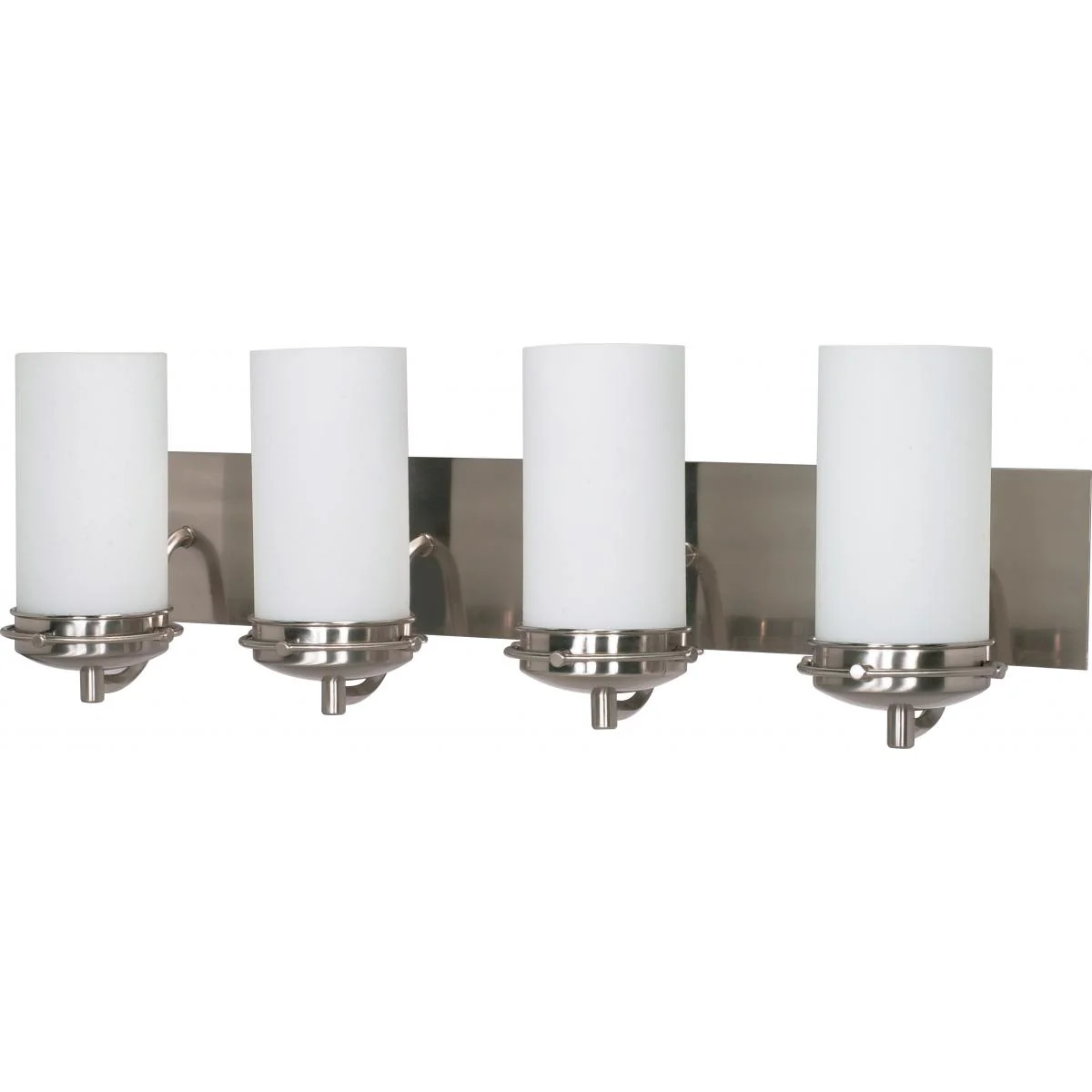 60-614 POLARIS 4 LT VANITY FIXTURE Polaris - 4 Light Vanity with Satin Frosted Glass - Brushed Nickel Finish - Cheap-Us
