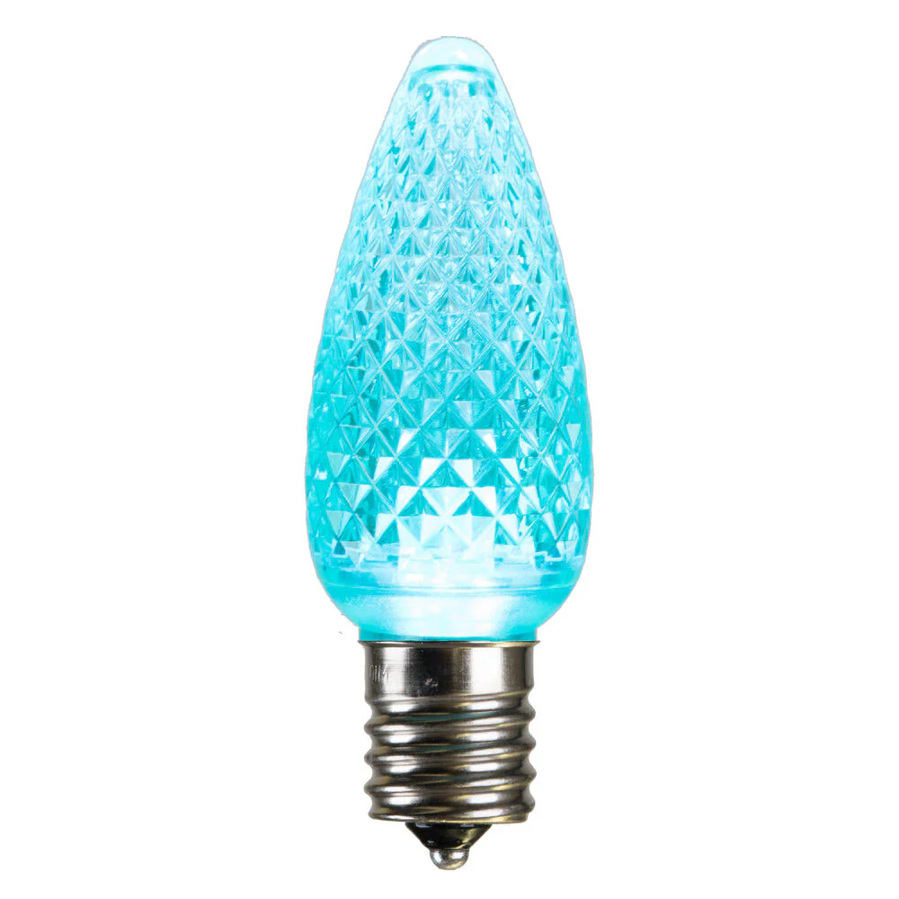 Vickerman C9 Ceramic LED Teal Twinkle Bulb  Nickel Base 120V .6 Watts 25 Bulbs per Pack - Cheap-Us