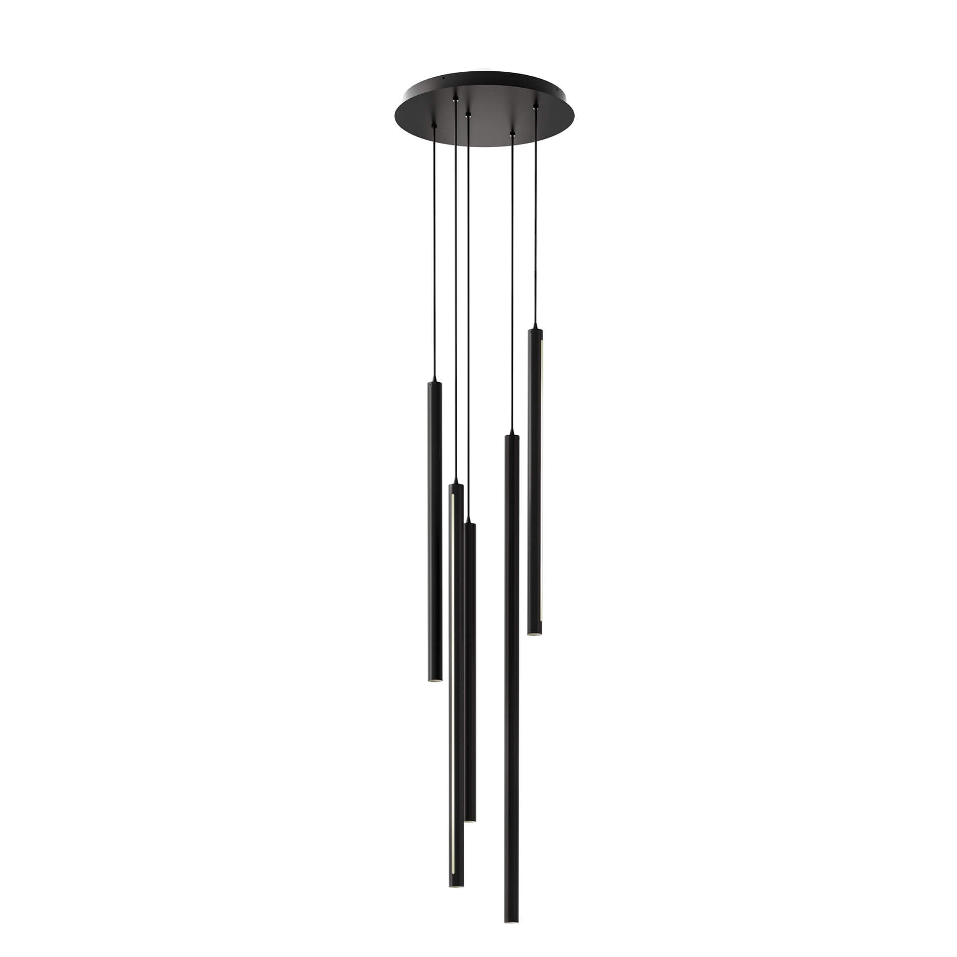 Dals Lighting Led Cylindrical Pendant Round/Rectangular Cluster - 5 Pendants - 3K/35K/4K - 120-277V - Cheap-Us