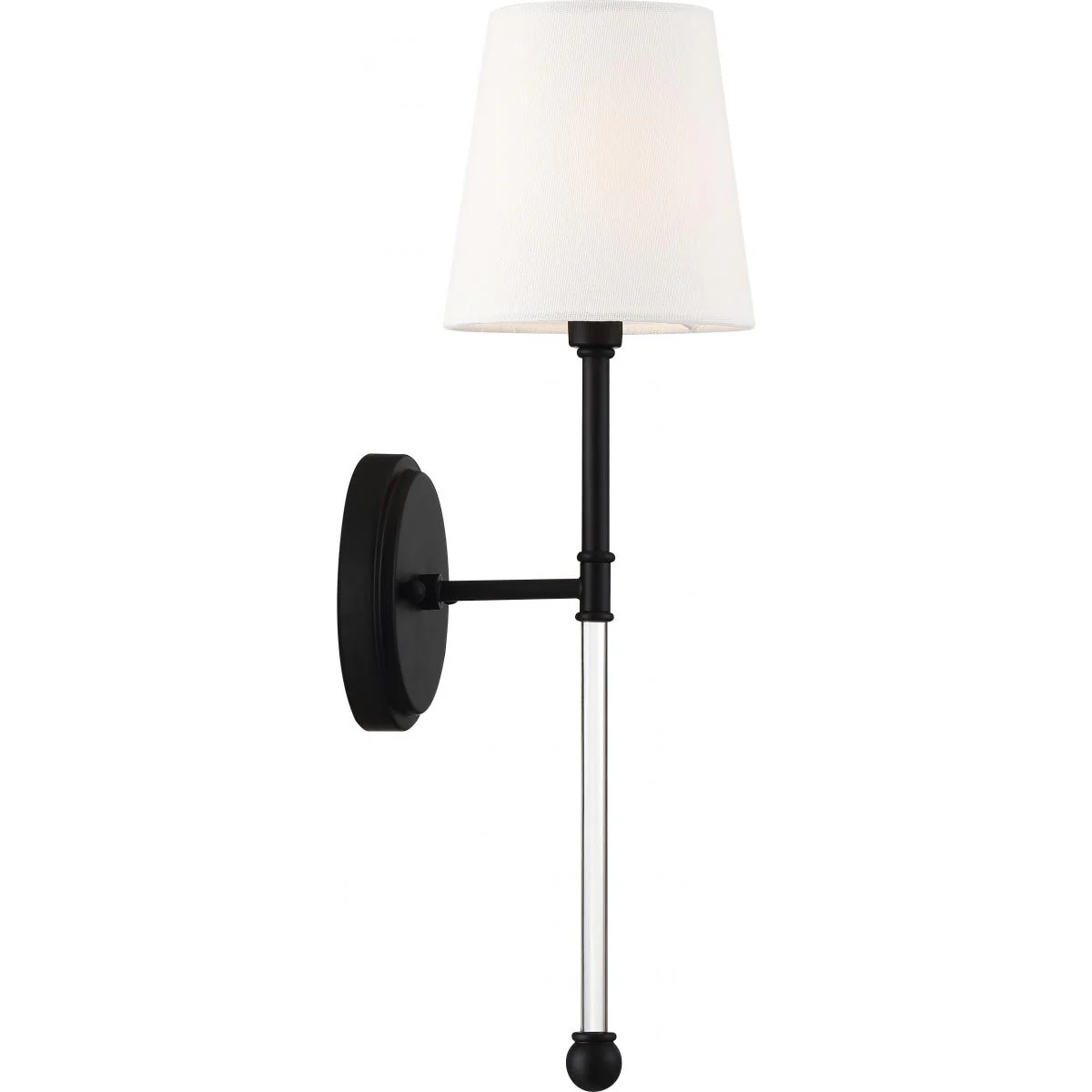 60-6689 OLMSTEAD 1 LIGHT WALL SCONCE Olmstead - 1 Light Wall Sconce - with White Linen Shade - Aged Bronze Finish - Cheap-Us