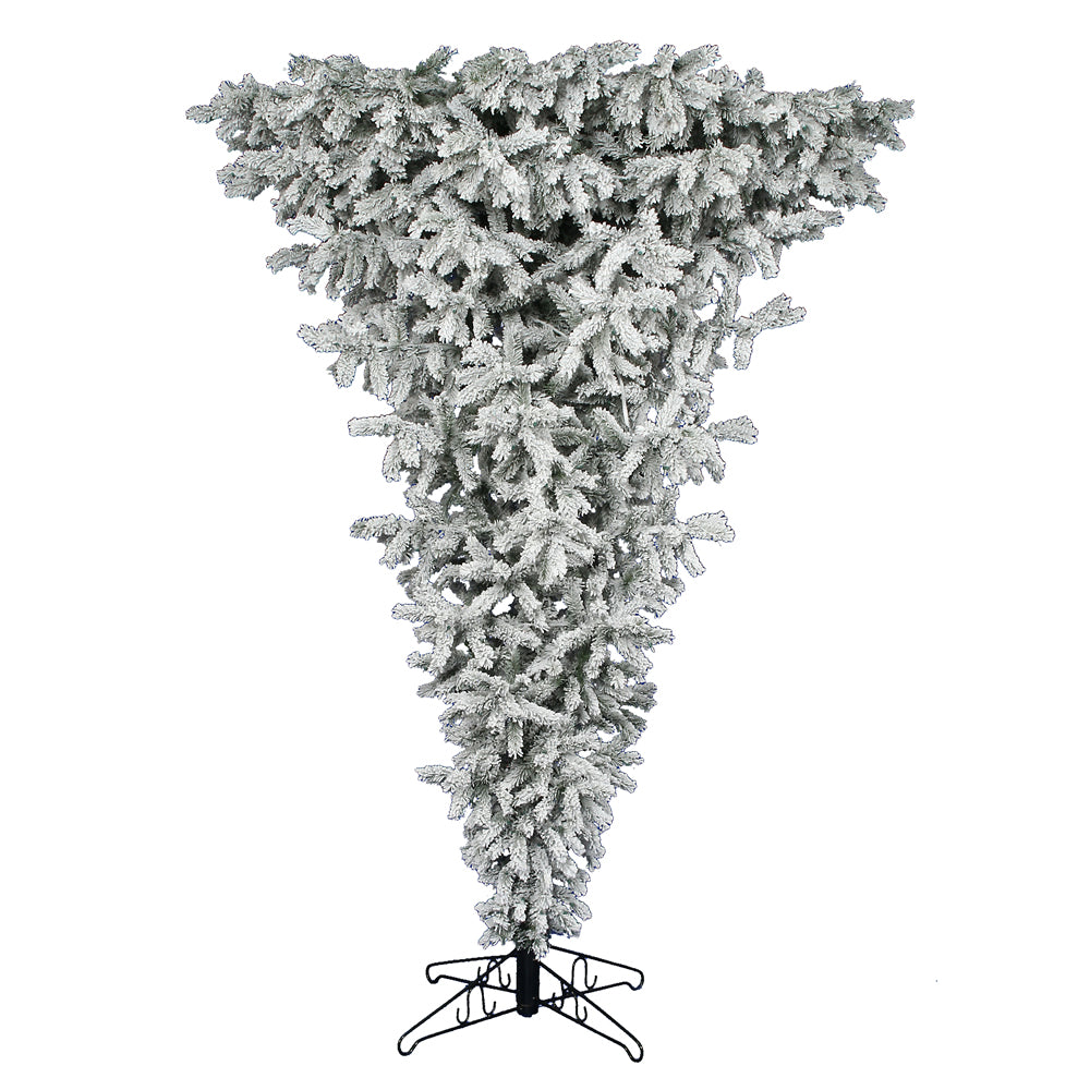 Vickerman 5.5' Flocked Upside Down Artificial Christmas Tree Clear Lights - Cheap-Us