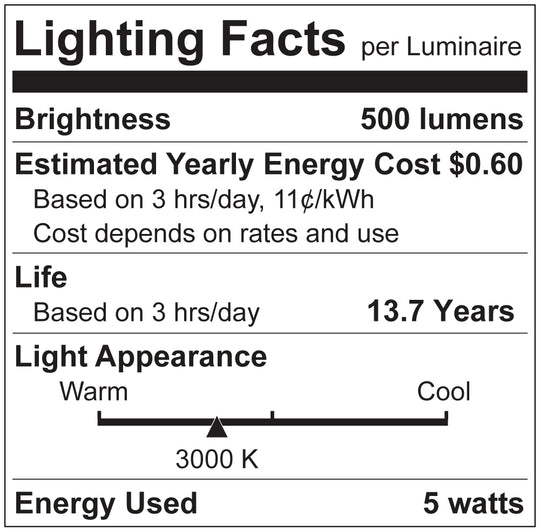 Luxrite LED T10 Filament Tubular Light Bulb, E26 Medium Base, 5W, 3000K - Soft White, 500 Lumens, 80 CRI, Clear Finish, Dimmable (LR21627) - Cheap-Us