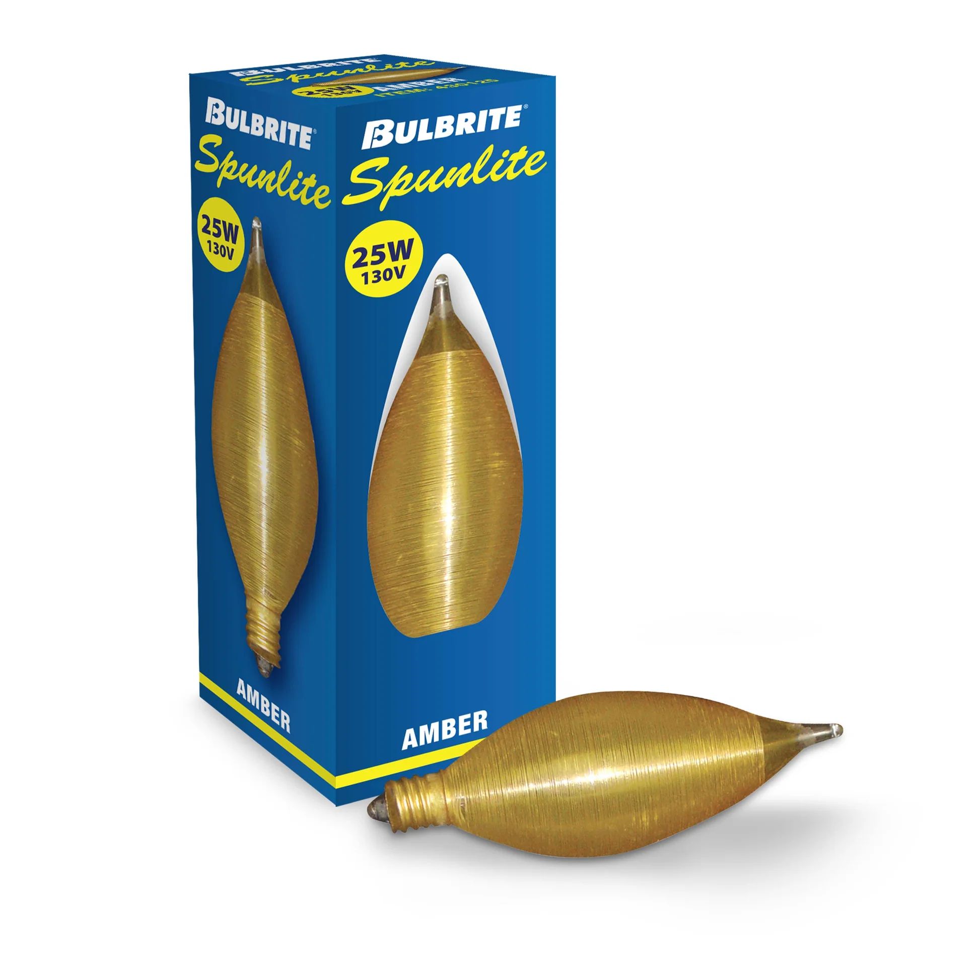 Bulbrite Pack of (25) 25 Watt Dimmable Amber C11 Spunlite Incandescent Light Bulbs with Candelabra (E12) Base - Cheap-Us