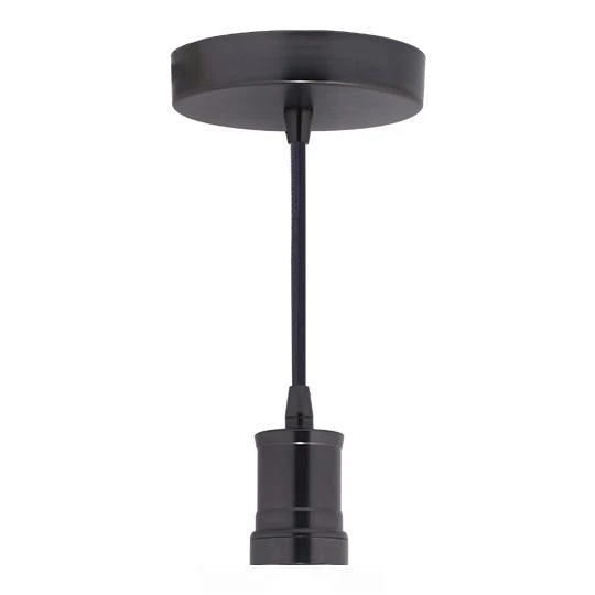 BULBRITE FIXTURES DIRECT WIRE PENDANT CONTEMPORARY SOCKET IN GUNMETAL WITH BLACK CORD 1PK (810088) - Cheap-Us