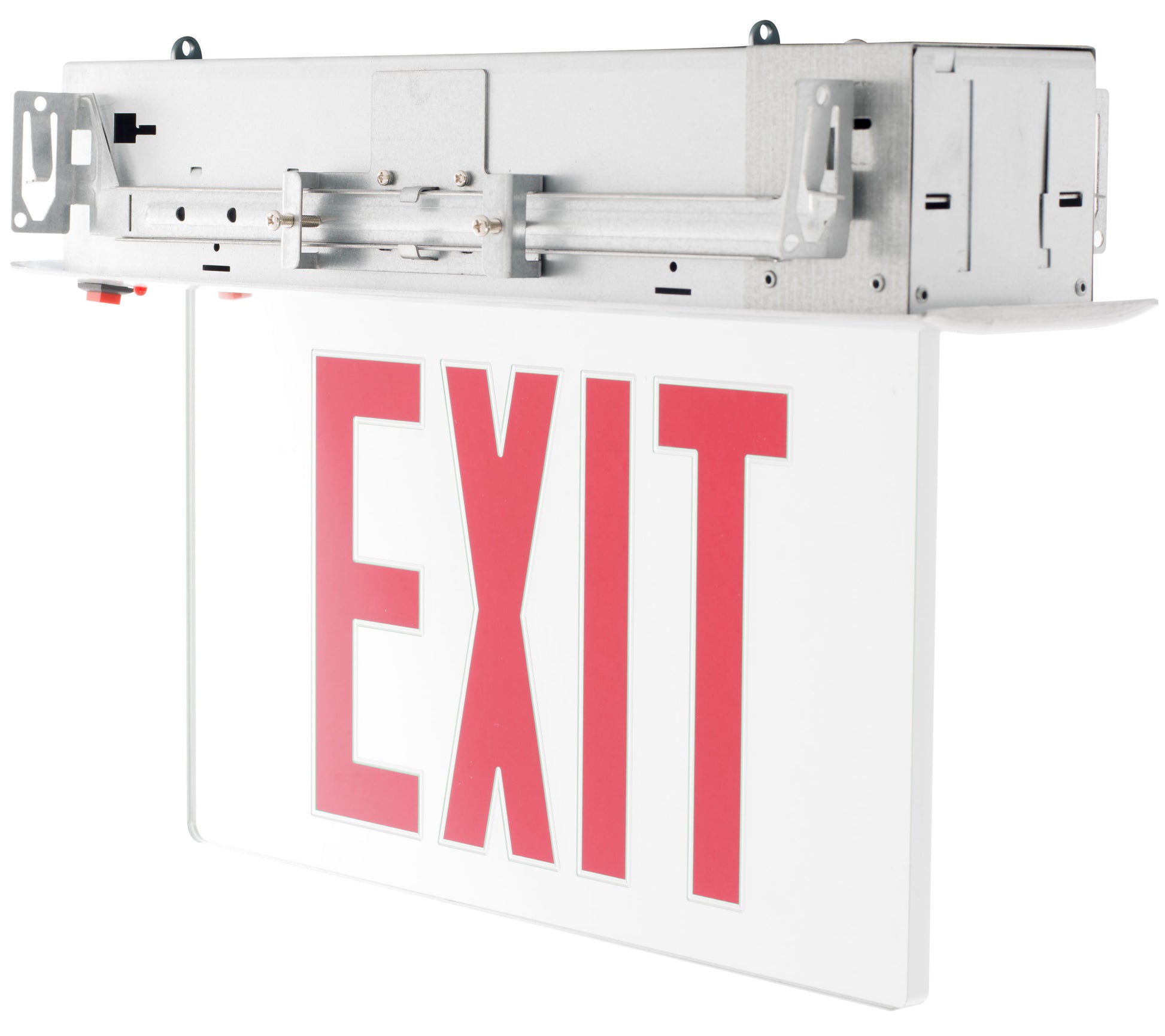 Westgate Recessed Exit Lighting, Single Face, Red On Clear Panel, Aluminum Housing, LED Exit & Emergency Lighting, 4.5W - Cheap-Us