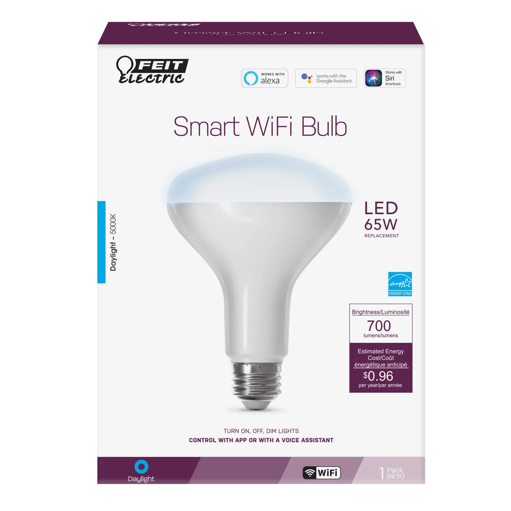 650 Lumen 5000K Smart Wifi Bulb - Cheap-Us