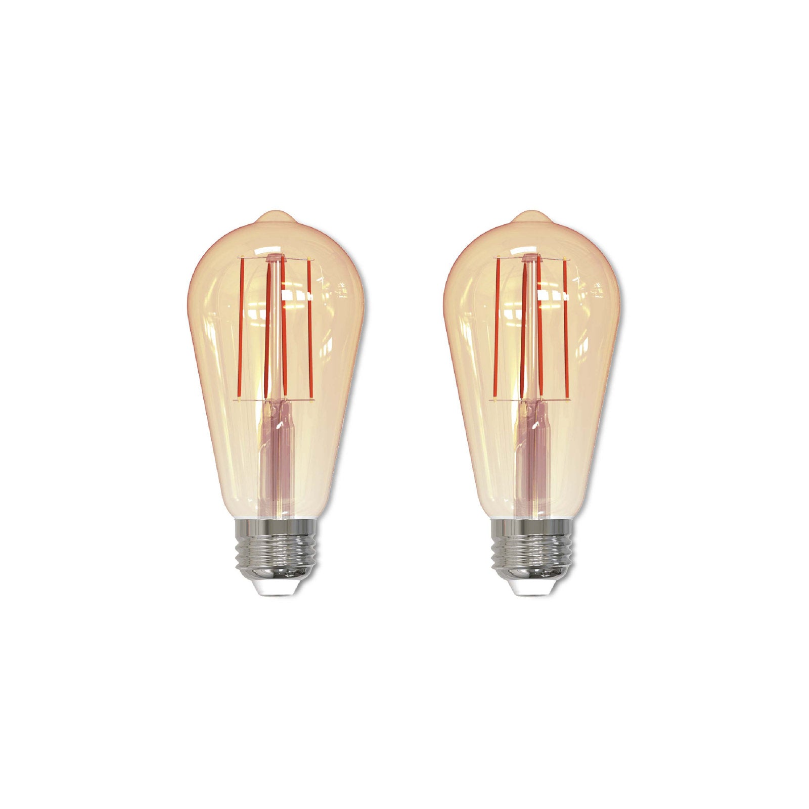 BULBRITE LED ST18 MEDIUM SCREW (E26) 5W DIMMABLE FILAMENT LIGHT BULB 2200K/AMBER 40W INCANDESCENT EQUIVALENT 2PK (776801) - Cheap-Us