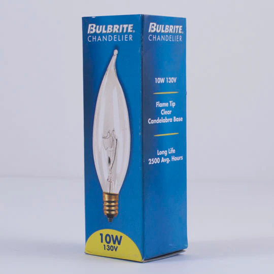 Bulbrite Pack of (50) 10 Watt Dimmable Clear CA7 Incandescent Light Bulbs with Candelabra (E12) Base, 2700K Warm White Light - Cheap-Us