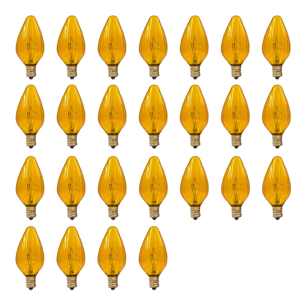 Bulbrite Pack of (25) 25 Watt Dimmable Amber F10 Fiesta Incandescent Light Bulbs with Candelabra (E12) Base, 2700K Warm White Light - Cheap-Us