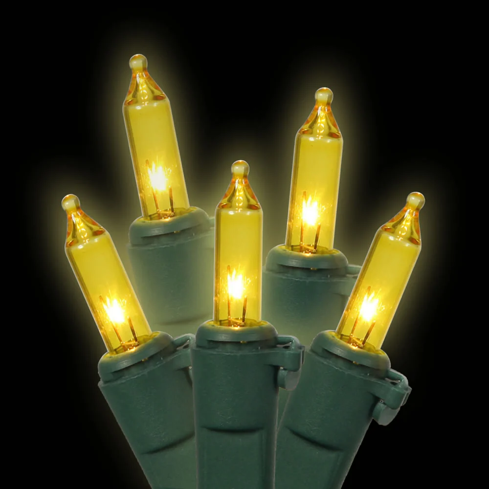 Vickerman 50 Gold Mini Light on Green Wire, 23' Christmas Light Strand- 2 Pack - Cheap-Us