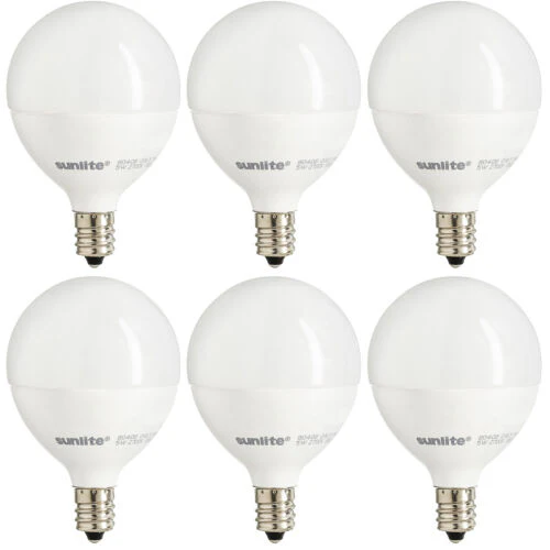 Sunlite 40306-SU Led G16.5 Globe 7W (60W Equivalent) Bathroom Vanity E12 Candelabra Frost Dimmable Light Bulb, (6 Pack), Frosted - Cheap-Us