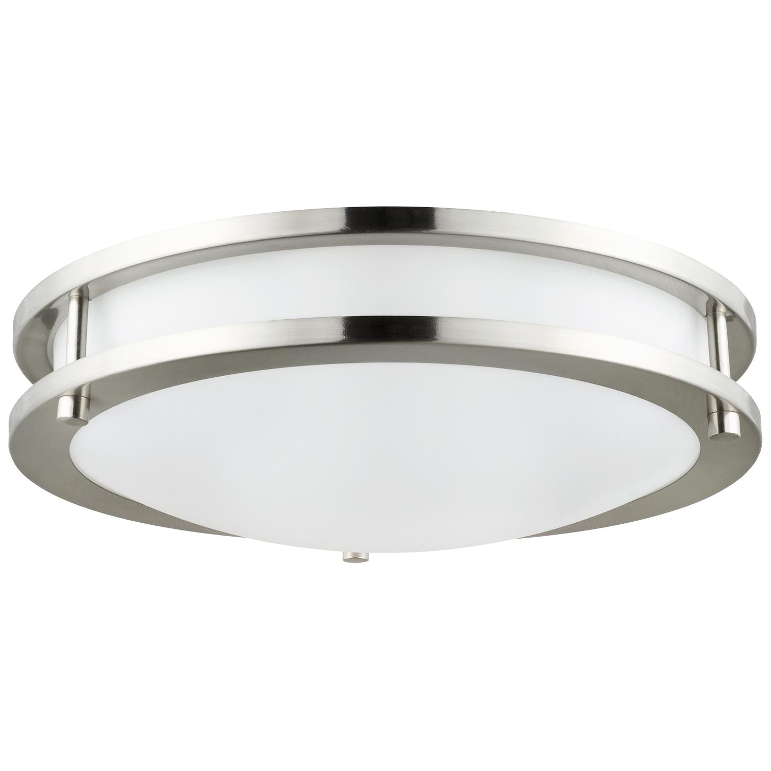 Sunlite Round Decorative LED Fixture, Steel Body, Brushed Nickel, Flush Mount, 28 Watt, 18