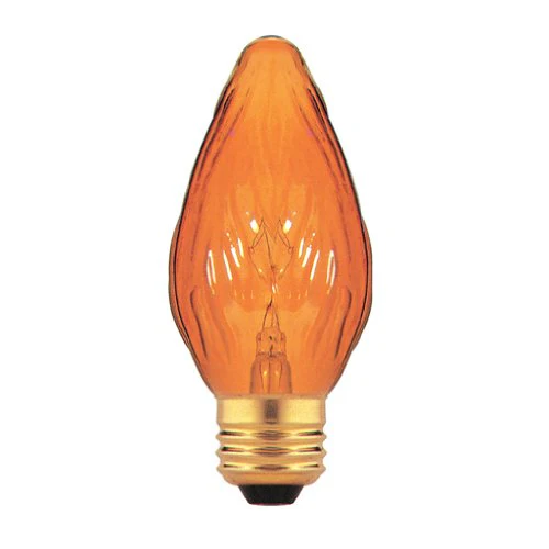 Bulbrite 25F15A 25 Watt Incandescent F15 Fiesta Bulb, Medium Base, Amber - Cheap-Us