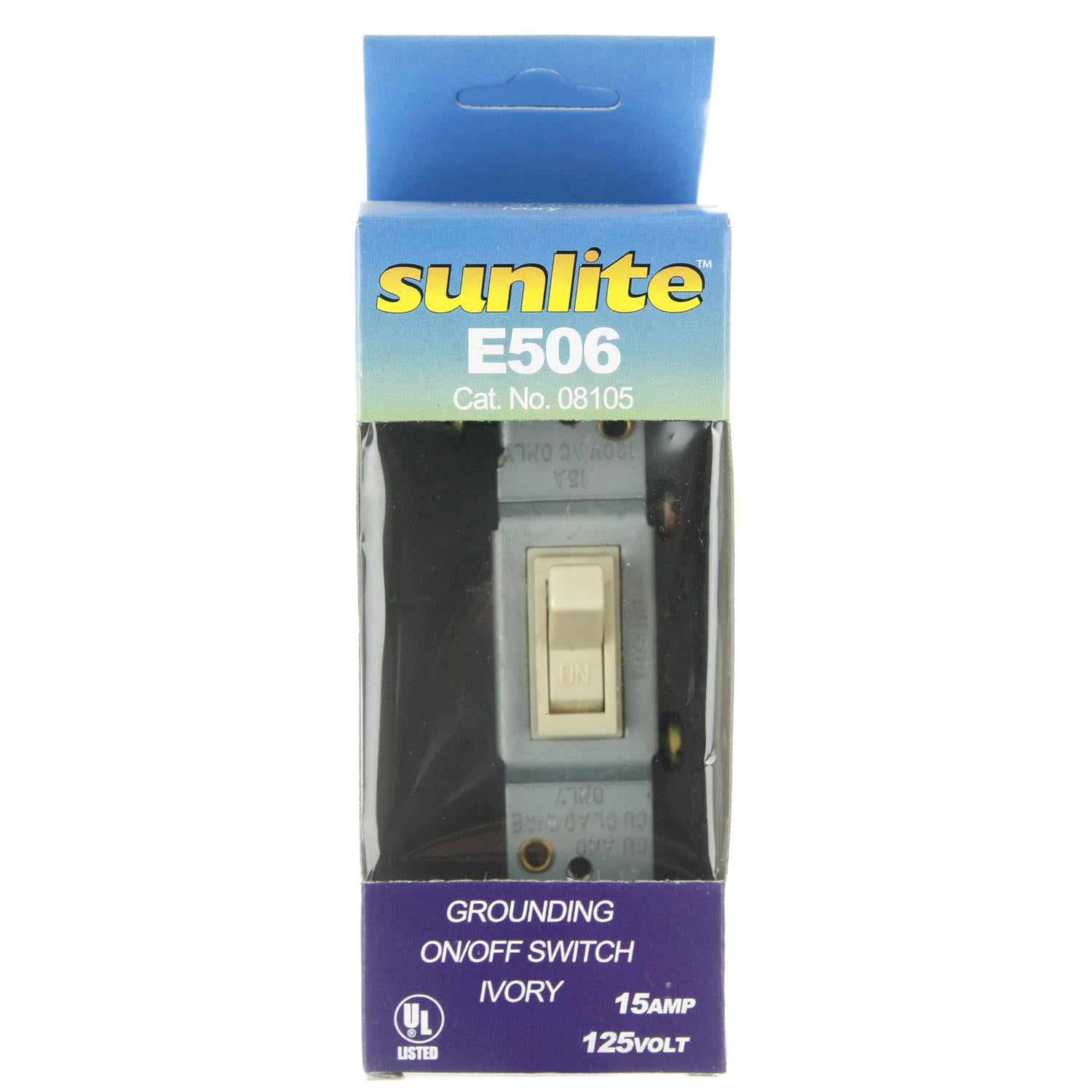 Sunlite E506 On/Off Grounded Toggle Switch, Ivory - Cheap-Us
