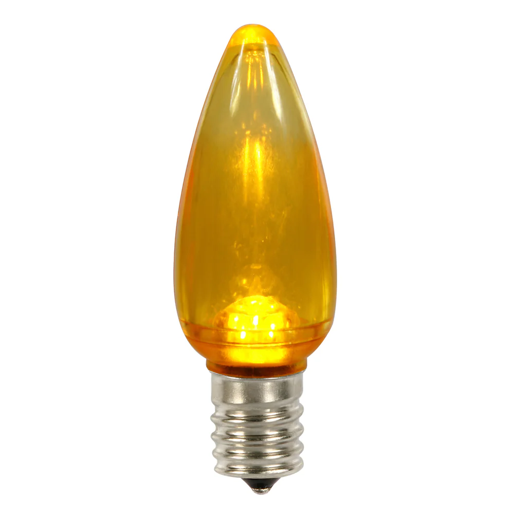 Vickerman C9 Transparent Plastic LED Yellow Dimmable Bulb E17 Nickel Base 25 per bag - Cheap-Us