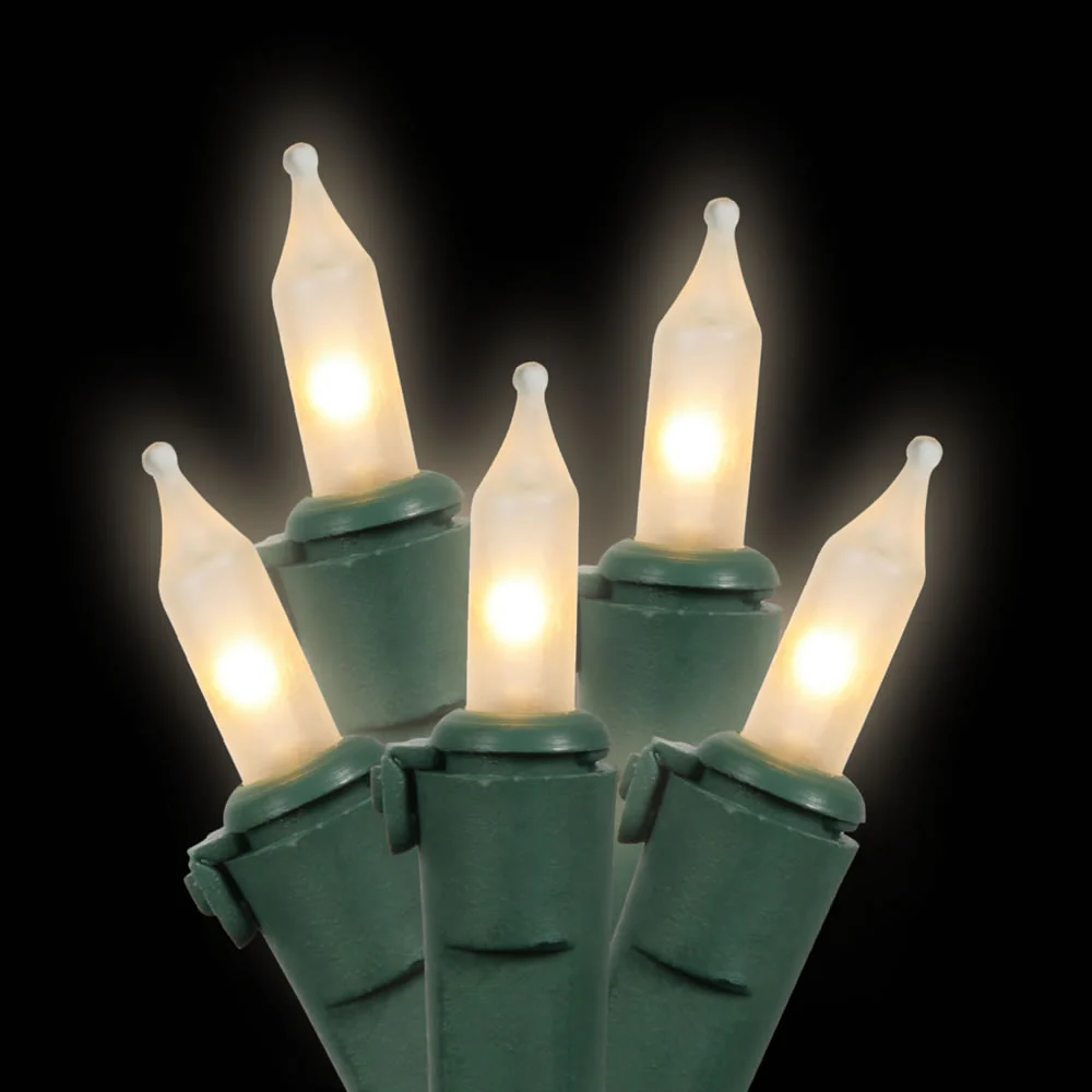 Vickerman 100 Frosted White Mini Light on Green Wire, 33' Christmas Light Strand- 2 Pack - Cheap-Us