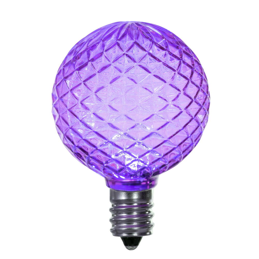 Vickerman G40 LED Purple Bulb E12 Nickel Base120V .6 Watts package of 25 - Cheap-Us