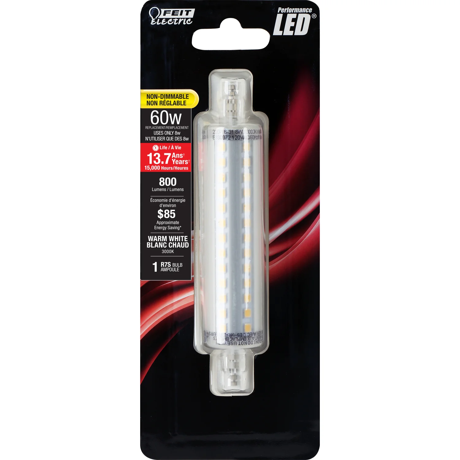800 Lumen 3000K Non-Dimmable R7S LED - Cheap-Us