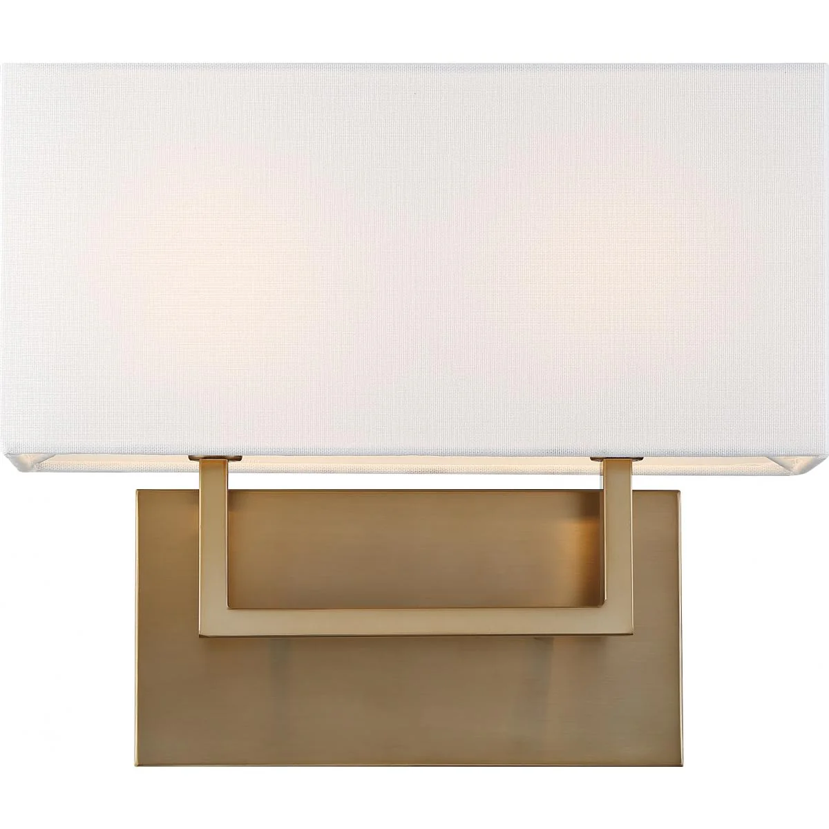 60-6717 TRIBECA 2 LIGHT VANITY Tribeca - 2 Light Vanity - with White Linen Shade - Burnished Brass Finish - Cheap-Us