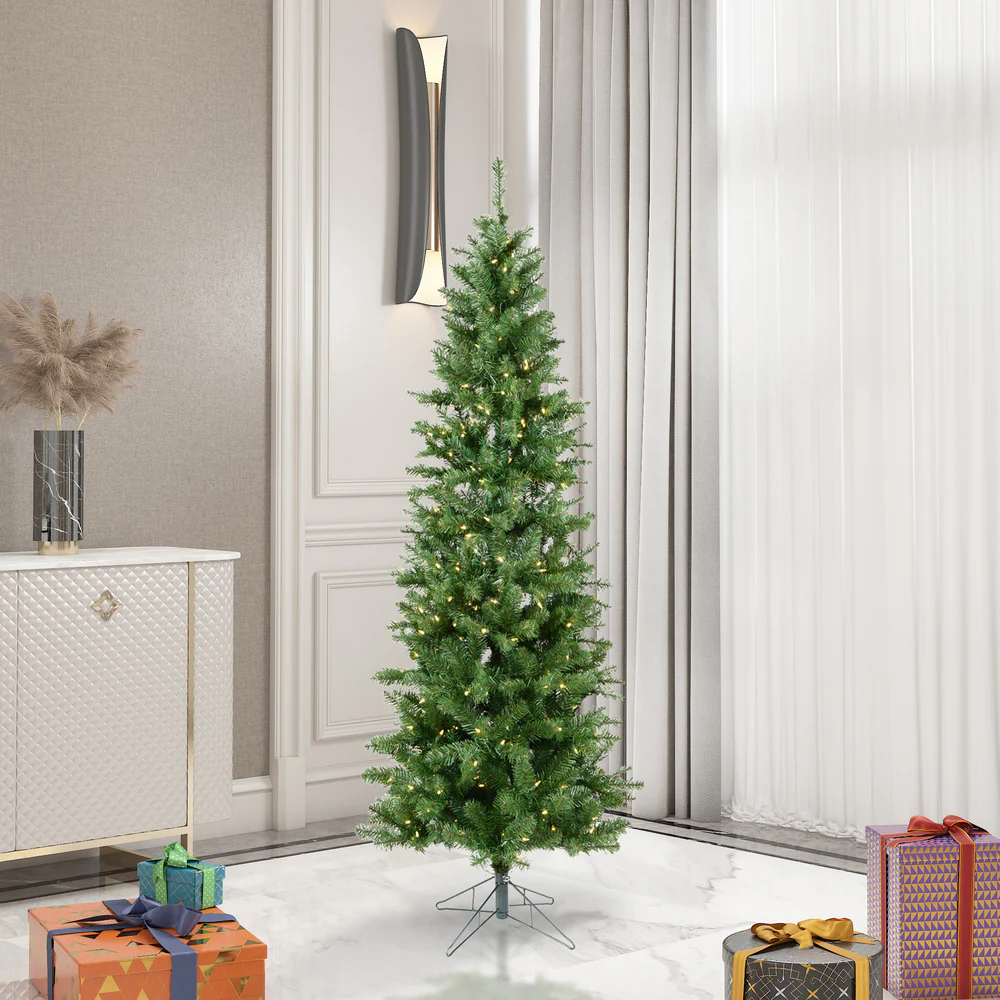 Vickerman 5.5' Salem Pencil Pine Artificial Christmas Tree Warm White LED Dura-lit Lights - Cheap-Us