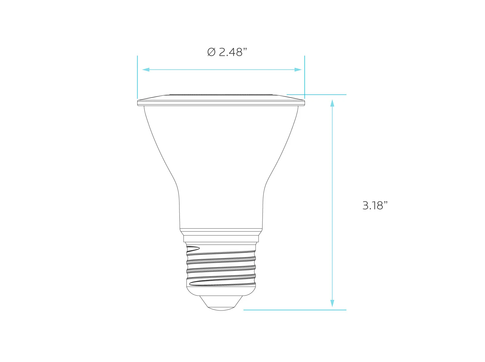 Luxrite LED PAR20 Spotlight Light Bulb, 7W, 500 Lumens, 3500K - Natural, 80 CRI, White Finish, Dimmable (LR31602) - Cheap-Us