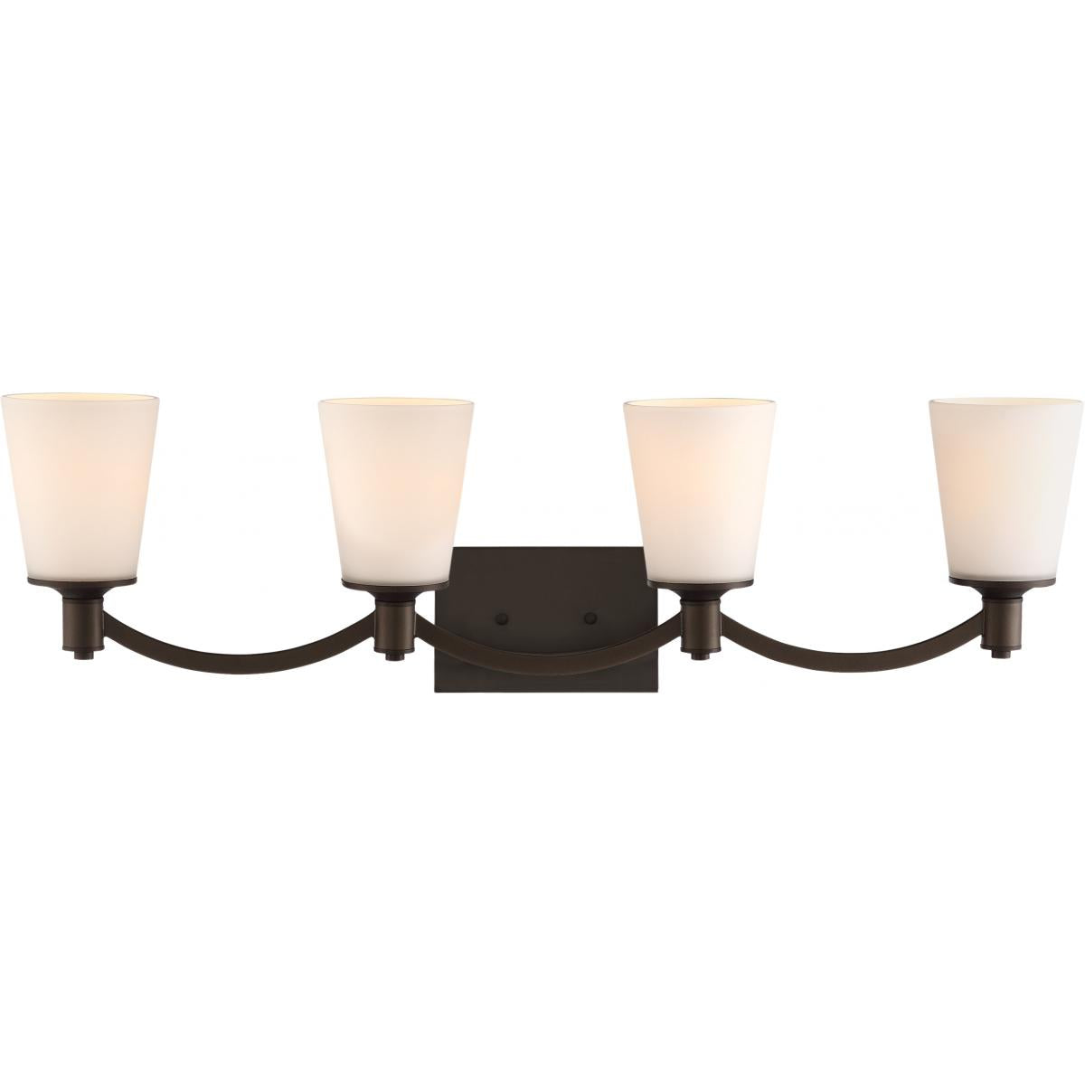 60-5974 LAGUNA 4 LIGHT VANITY Laguna - 4 Light Vanity with White Glass - Forest Bronze Finish - Cheap-Us