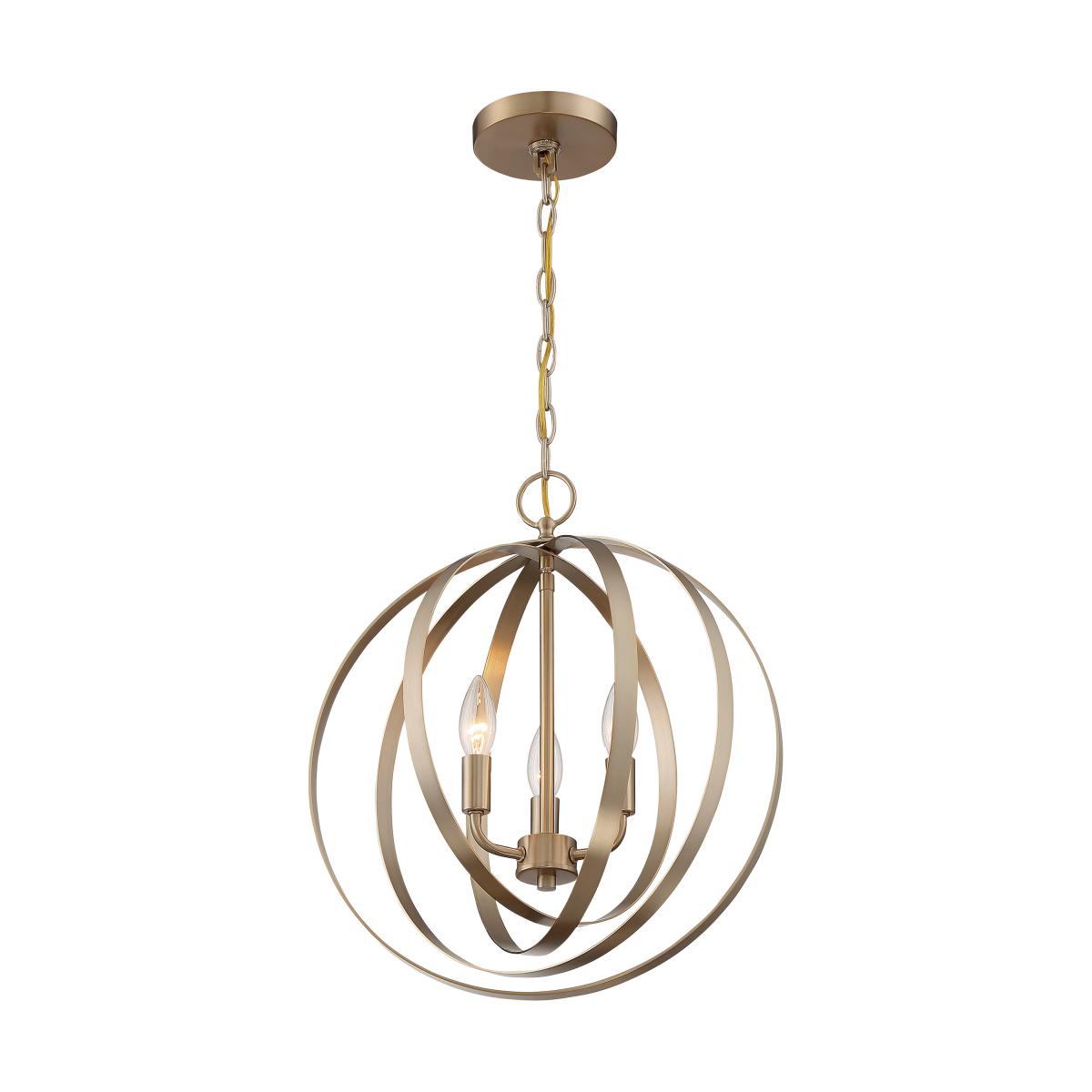 60-7057 PENDLETON 3LT PENDANT Pendleton - 3 Light Pendant with- Burnished Brass Finish - Cheap-Us
