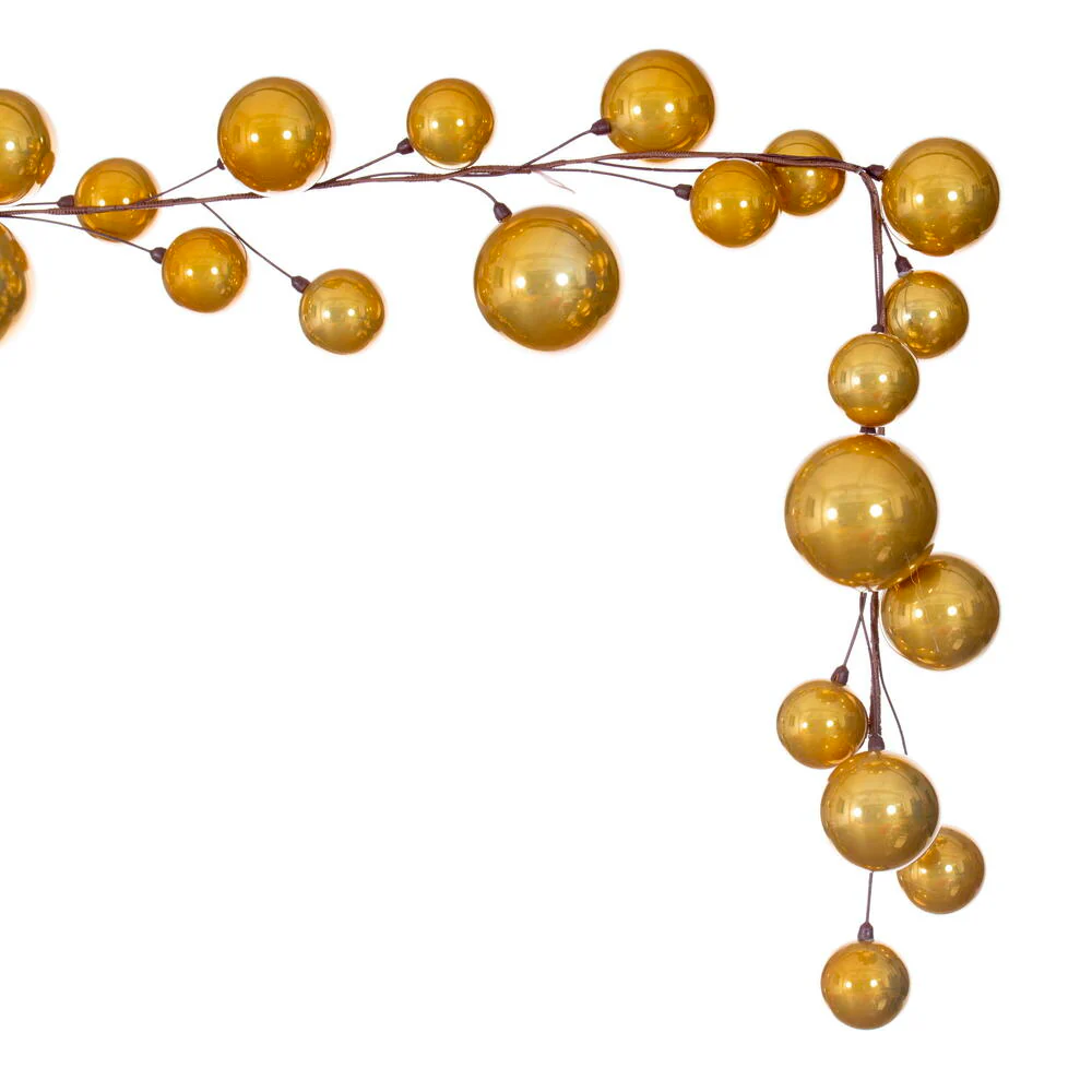 Vickerman 10' Gold Pearl Branch Ball Wire Garland. - Cheap-Us