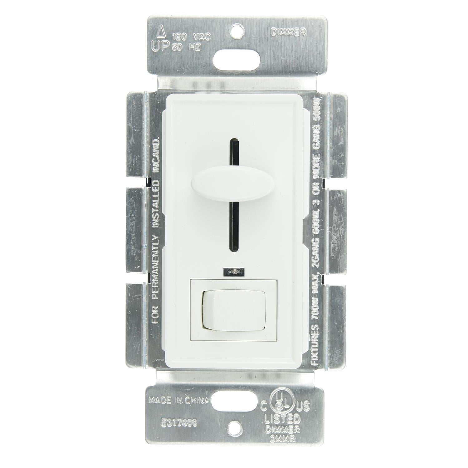 Sunlite E1030/W Slide Dimmer with LED/On/Off Switch, White - Cheap-Us