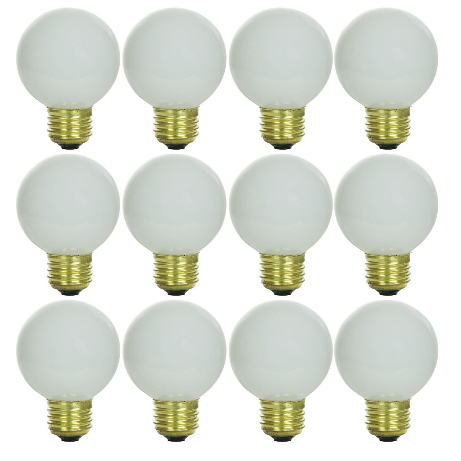 60 Watt G19 Globe, Medium Base, White - Cheap-Us