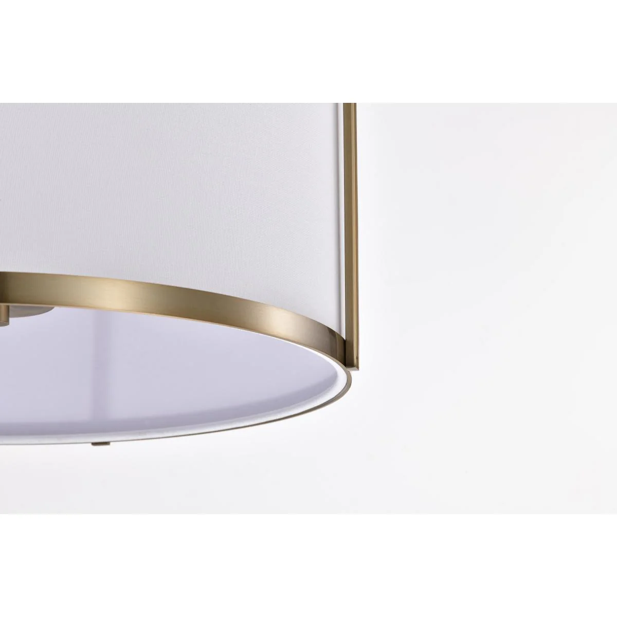 60-7962 EASTON 3LT PENDANT Easton 3 Light Pendant; Burnished Brass Finish; White Linen Shade - Cheap-Us