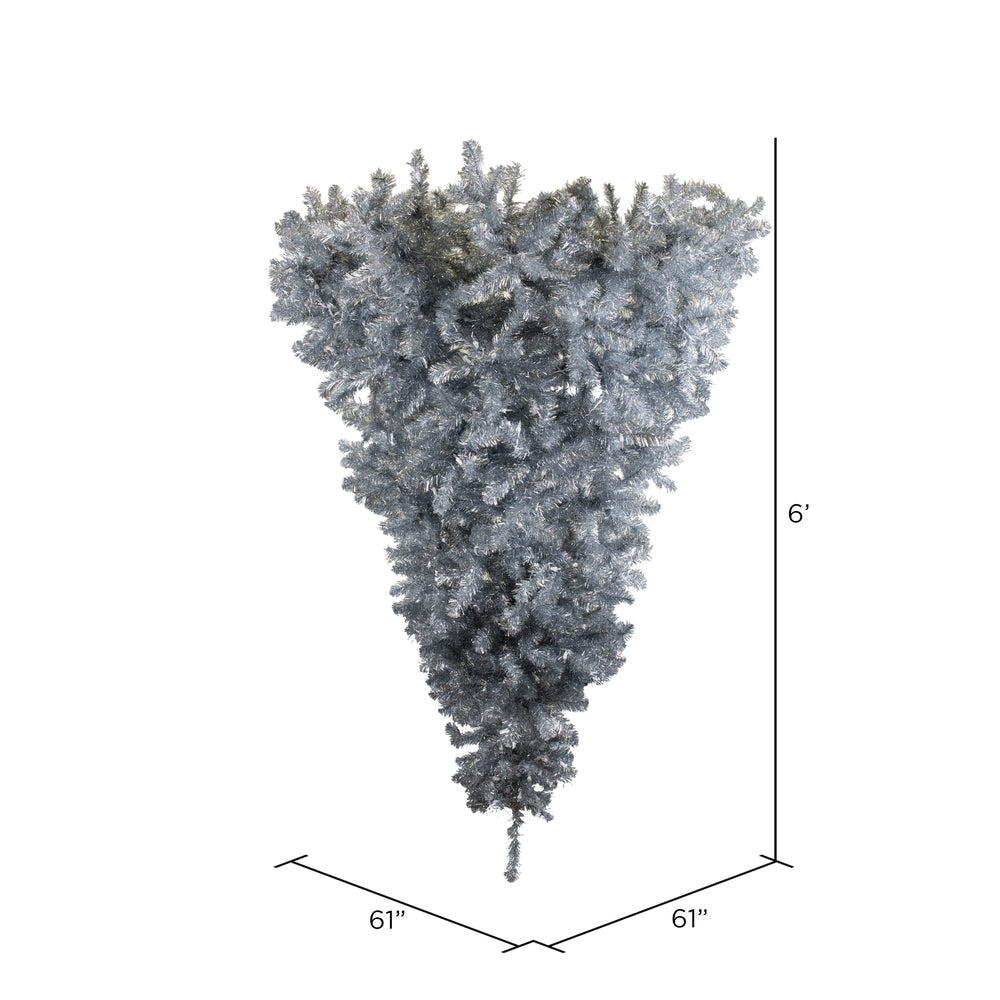 Vickerman 6' Silver Upside Down Artificial Christmas Tree Unlit - Cheap-Us