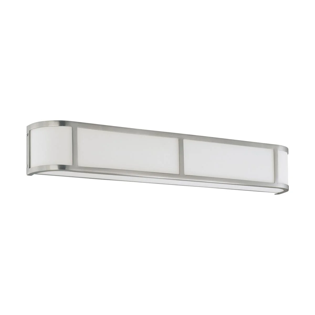 60-2875 ODEON 4 LT WALL SCONCE Odeon - 4 Light Vanity with Satin White Glass - Brushed Nickel Finish - Cheap-Us