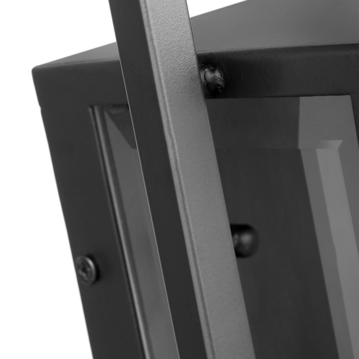 60-7544 EXHIBIT 1 LT MD WALL LANTERN Exhibit; 1 Light; Medium Wall Lantern; Matte Black Finish with Clear Beveled Glass - Cheap-Us