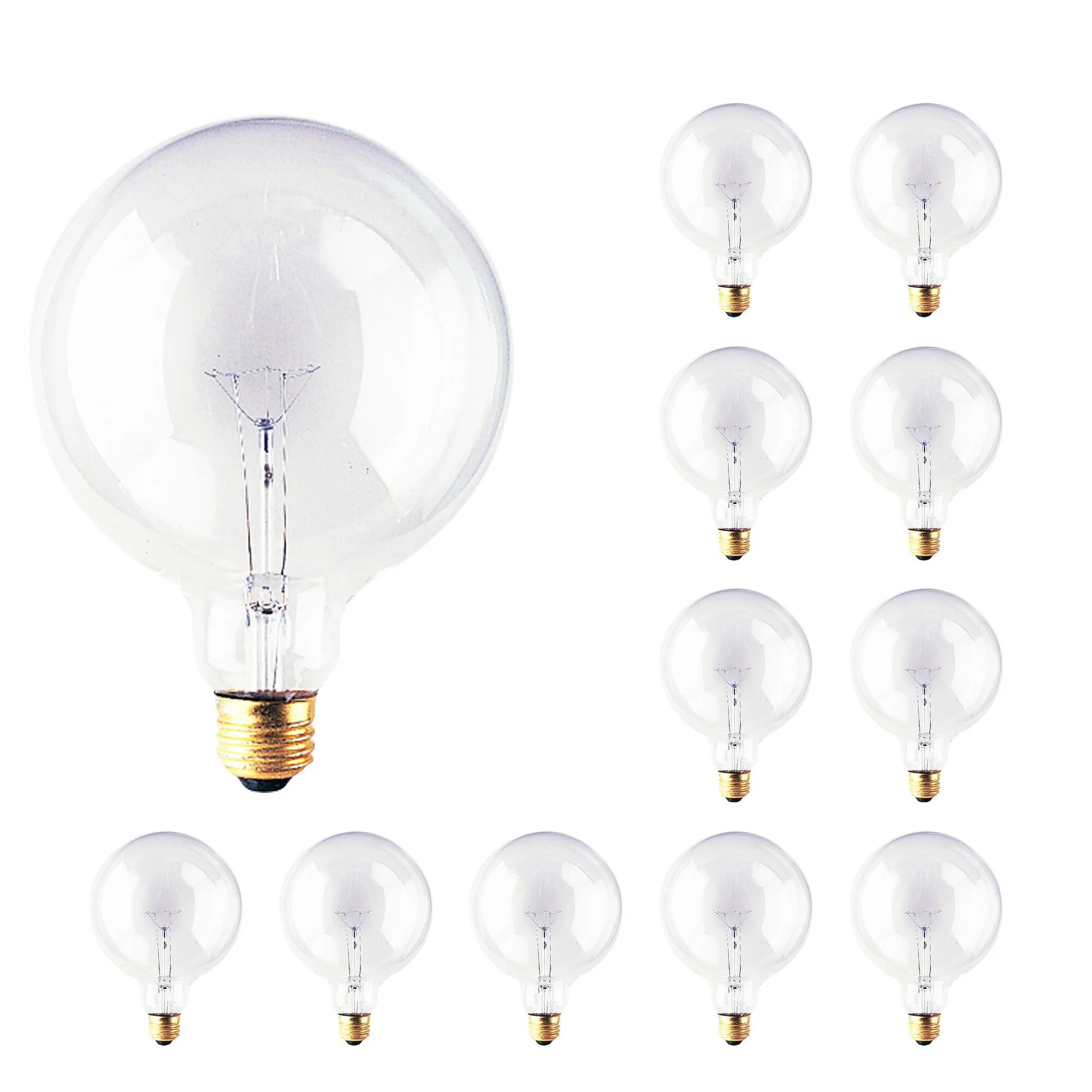 BULBRITE INCANDESCENT G40 MEDIUM SCREW (E26) 40W DIMMABLE LIGHT BULB 2700K/WARM WHITE 12PK (351040) - Cheap-Us