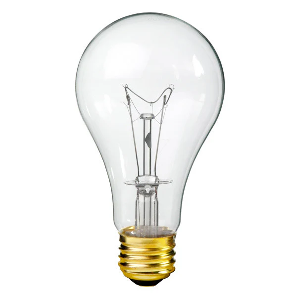 69 Watt - A21 Traffic Signal Light Bulb Clear - Medium Brass Base - 130 Volt - Philips 222042 - Cheap-Us