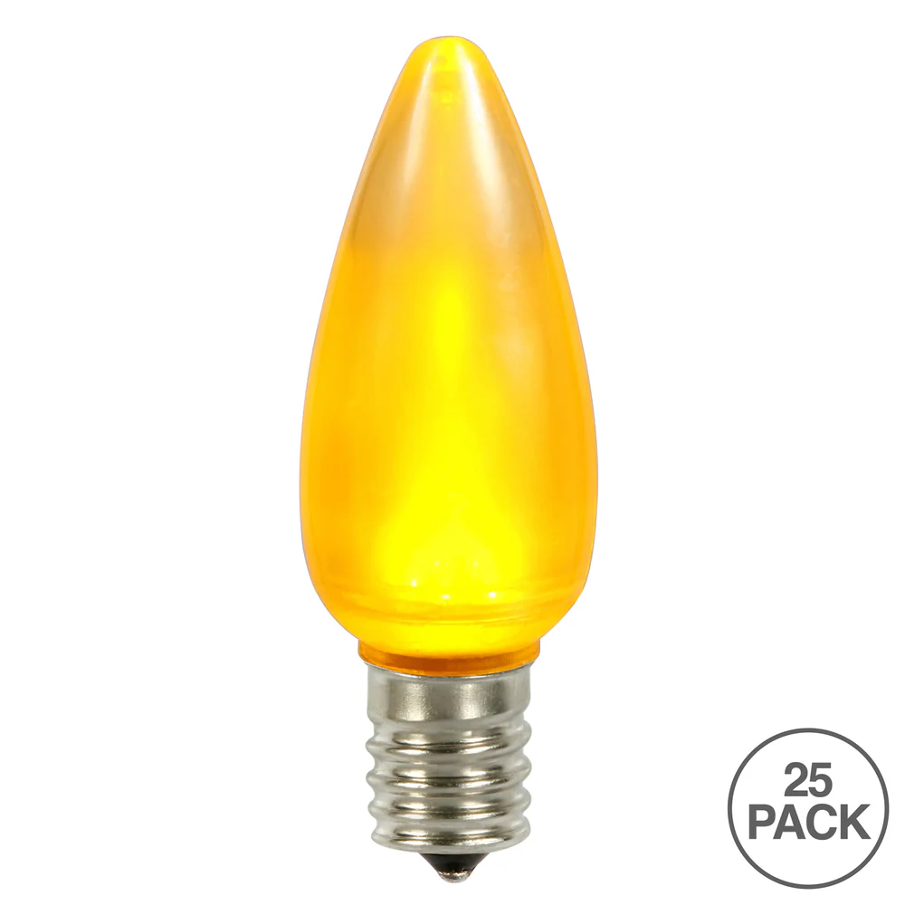 Vickerman C9 Ceramic LED Yellow Twinkle Bulb  Nickel Base 120V .6 Watts 25 Bulbs per Pack - Cheap-Us