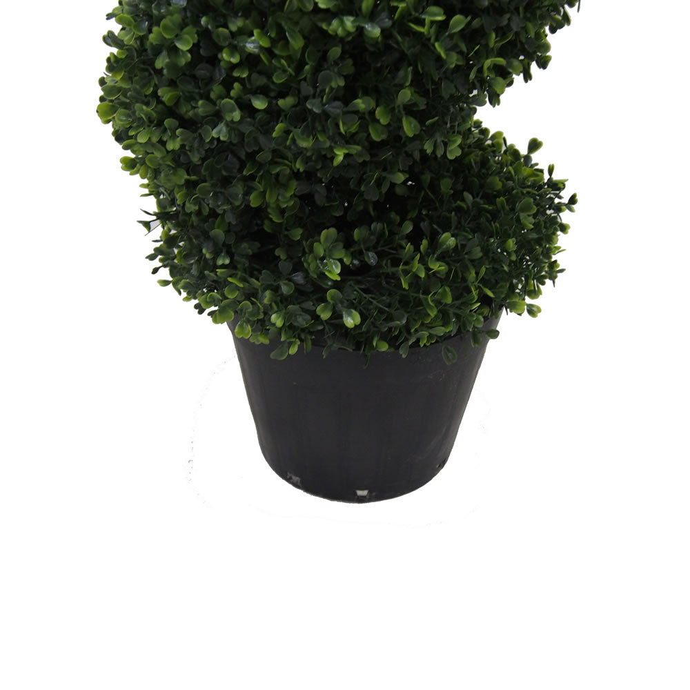 Vickerman 5' Artificial Potted Green Boxwood Spiral Tree. - Cheap-Us