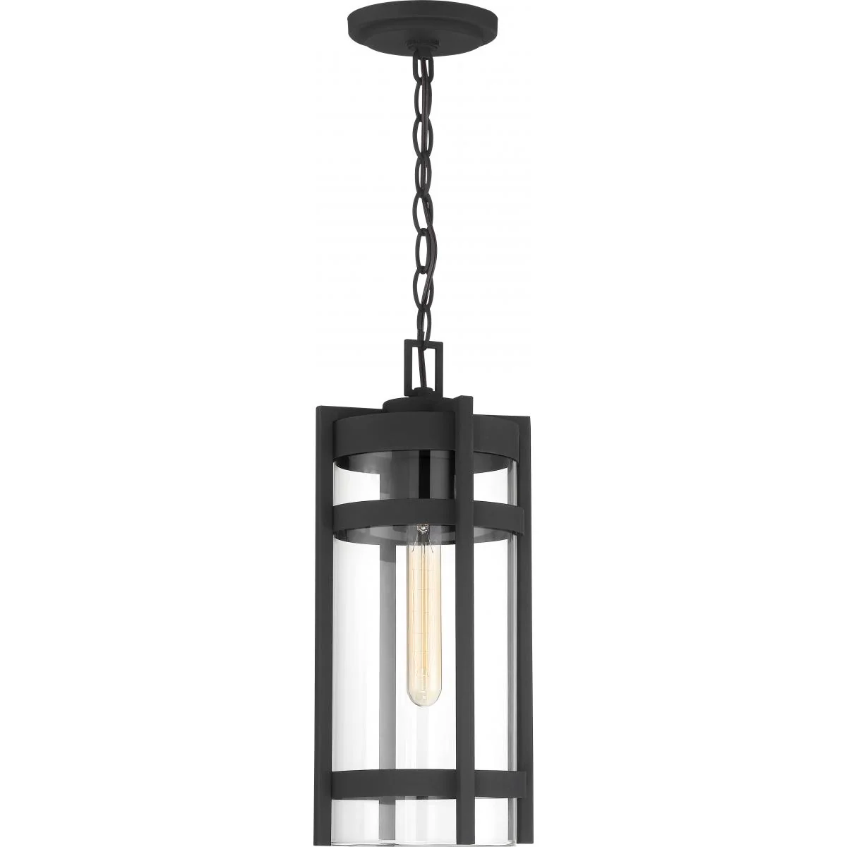 60-6574 TOFINO 1 LT HANGING LANTERN Tofino - 1 Light Hanging Lantern- Clear Glass - Textured Black Finish - Cheap-Us